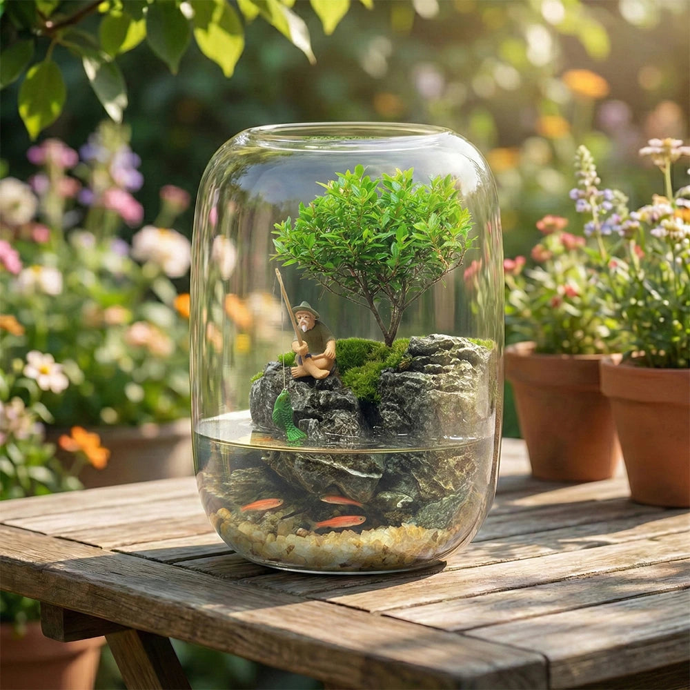 agave terrarium PlantPico Eden's Pond | Aquatic Ecosystem Terrarium