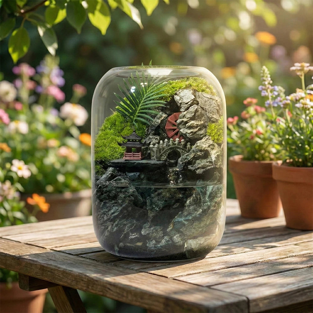terrarium garden plants PlantPico Water falling | Nature Lover's Gift