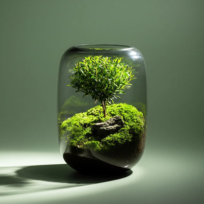 Wisdomtree Terrarium PlantPico Tree of Wisdom | Low-Maintenance Living Terrarium | LED-Lit ...
